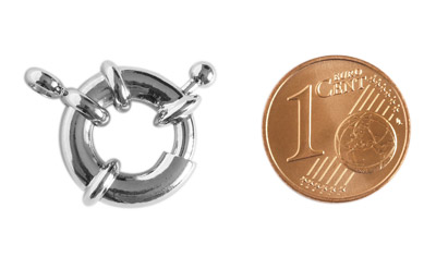 Federring 15mm platinfarbig mit Größenvergleich