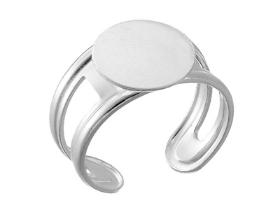 kleiner, echt silberner Fingerring fr Kinder mit 10mm Klebeflche , Bild 1