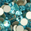 1 Pkg. (20 Stk.) Flat Back Strasssteine SS20 Aquamarine