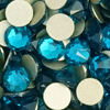 1 Pkg. (20 Stk.) Flat Back Strasssteine SS20 Peacock Blue