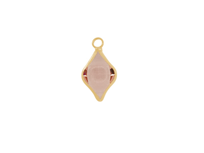 facettierter Glasanhänger 9x14mm gold pfirsich