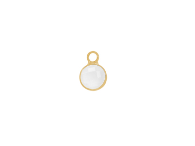 facettierter Glasanhänger circle 6mm gold opalweiss