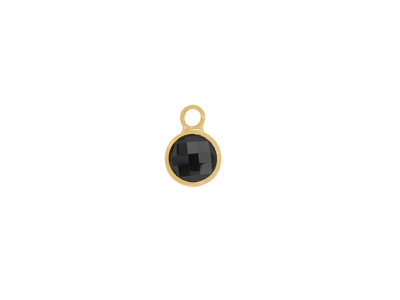 facettierter Glasanhänger circle 6mm gold schwarz