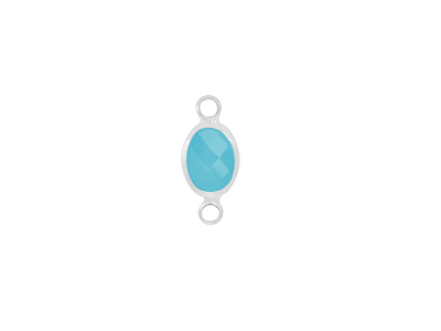 facettierter Glasanhänger oval 2 Ringe circle silber amazoni