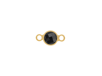 facettierter Glasanhänger circle 6mm gold schwarz