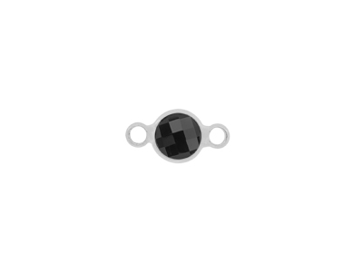 facettierter Glasanhänger circle 6mm silber schwarz