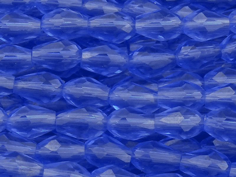 kleine blaue facettierte Glasperlentropfen 3x5mm - Nahaufnah