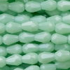 1 Strang (~100 Stk) facettierte Tropfen, ~3x4mm - Mint glänzend