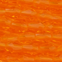 1 Strang (~100 Stk) facettierte Tropfen, ~3x4mm, orange transparent
