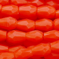1 Strang (~100 Stk) facettierte Tropfen, ~3x4mm, orange opak