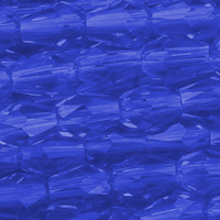 1 Strang (~100 Stk) facettierte Tropfen, ~3x4mm, blau transparent