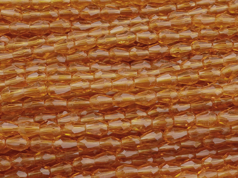 kleine, facettierte Glasperlentropfen 3x4mm