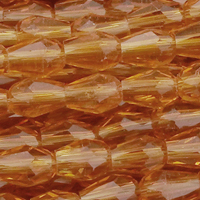 1 Strang (~100 Stk) facettierte Tropfen, ~3x4mm, topaz