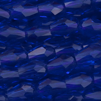 1 Strang (~100 Stk) facettierte Tropfen, ~3x4mm, dunkelblau transparent