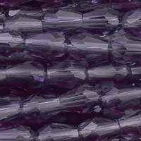 1 Strang (~100 Stk) facettierte Tropfen, ~3x4mm, amethyst transparent