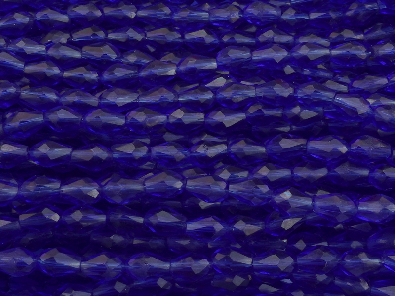 kleine facettierte Glasperlentropfen 3x5mm