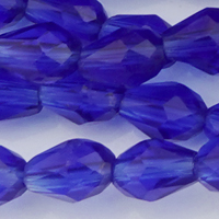 1 Strang (~-92 Stk) facettierte Tropfen ~3x5mm, Dunkelblau transparent