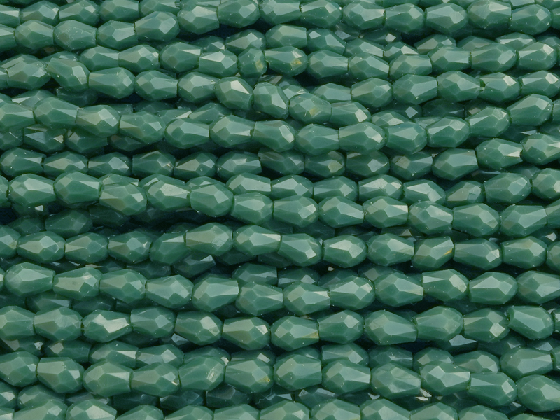 kleine facettierte Glasperlentropfen 3x5mm, Farbe: opakes Du