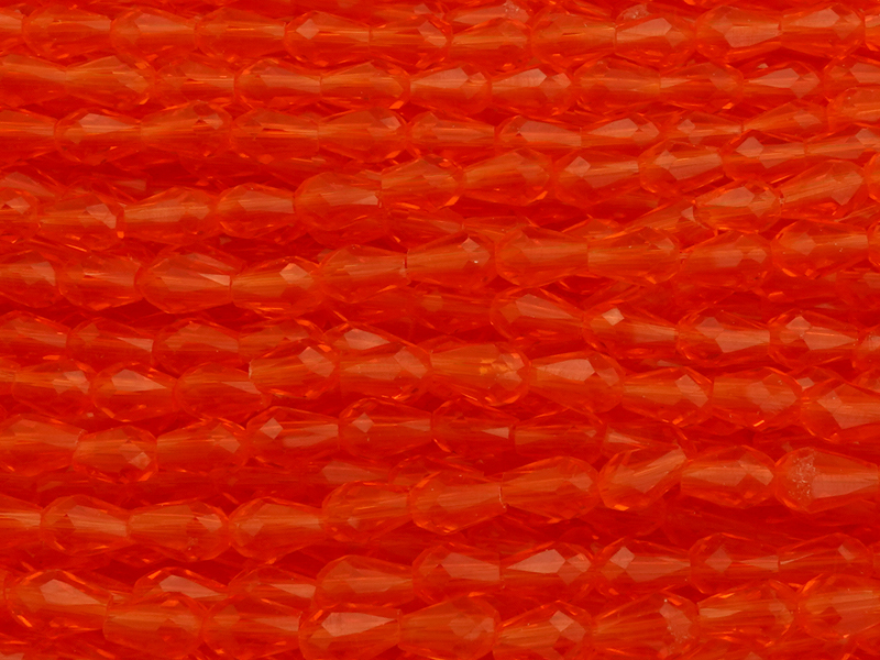 kleine orange facettierte Glasperlentropfen 3x5mm
