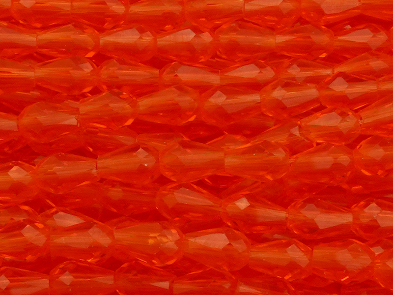 kleine orange facettierte Glasperlentropfen 3x5mm - Nahaufna