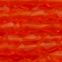 1 Strang (~92 Stk) facettierte Tropfen ~3x5mm, orange transparen