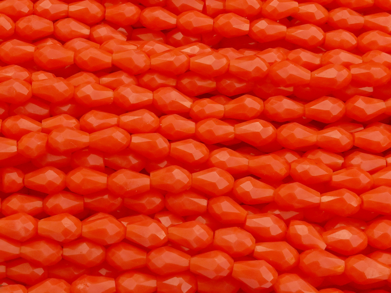 kleine orange facettierte Glasperlentropfen 3x5mm