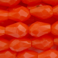 1 Strang (~92 Stk) facettierte Tropfen ~3x5mm, orange opak