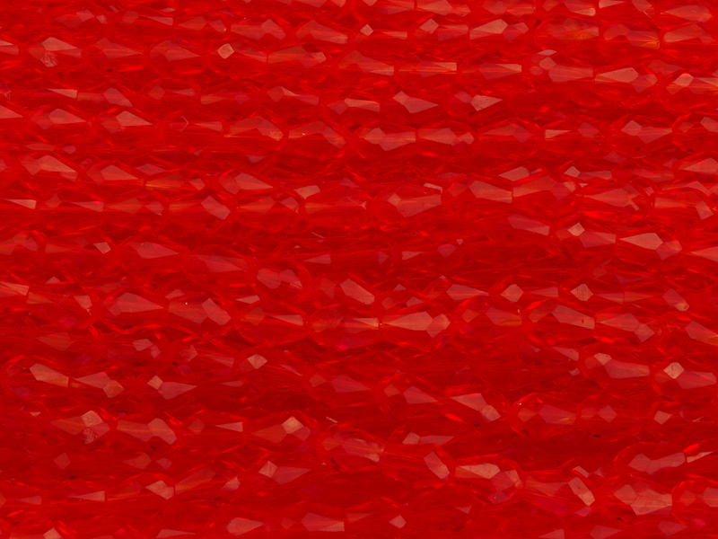 kleine rote facettierte Glasperlentropfen 3x5mm