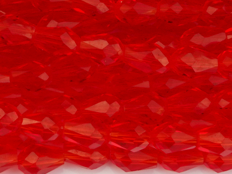kleine rote facettierte Glasperlentropfen 3x5mm - Nahaufnahm