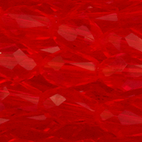 1 Strang (~92 Stk) facettierte Tropfen ~3x5mm, rot transparen