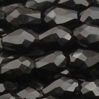 1 Strang (~92 Stk) facettierte Tropfen ~3x5mm, schwarz