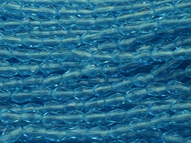 kleine türkise facettierte Glasperlentropfen 3x5mm
