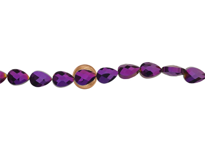 violette flache Glasperlen Tropfen zum Schmuck machen