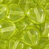 50 Gramm Glasperlen Herzen 5mm Grün transparent