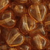 50 Gramm Glasperlen Herzen 5mm Bernsteinbraun transparent