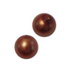 1 Dose (40 Stk) runde mattierte Barockperlen 6mm Kupferbraun