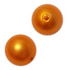 1 Dose (17 Stk) runde mattierte Barockperlen 8mm Orange