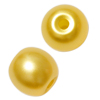 1 Dose (10 Stk) runde halbtransparente Wachsperlen 10mm Gelb