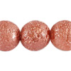 1 Strang (12 Stück) Eisperlen 10mm rund Altrosa
