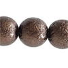 1 Strang (12 Stück) Eisperlen 10mm rund Dunkelbraun