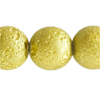 1 Strang (12 Stück) Eisperlen 10mm rund Goldolive