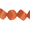 1 Strang (16 Stück) Glasperlen diagonale Würfel 8mm Kastanienbraun halbmatt