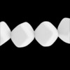 1 Strang (16 Stück) Glasperlen diagonale Würfel 8mm Weiß halbmatt