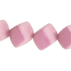 1 Strang (16 Stück) Glasperlen diagonale Würfel 8mm Pastellrosa halbmatt