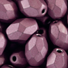 10g. Glasperlen, Oliven facettiert 8x6mm, Lila-Metallic matt