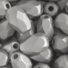 1 Dose (80 Stk.) Glasperlen, Tropfen facettiert 7x5mm, Silber
