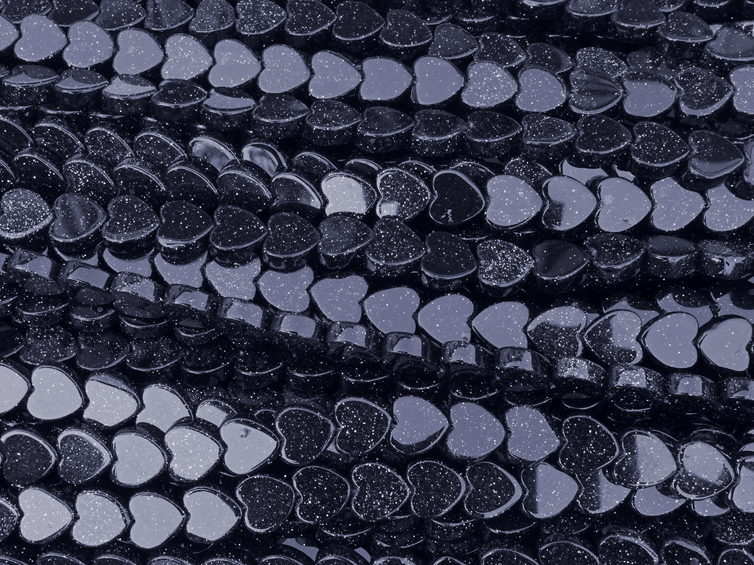 herzförmige, dunkelblaue Blaufluss Perlen 6mm zum Schmuckmac