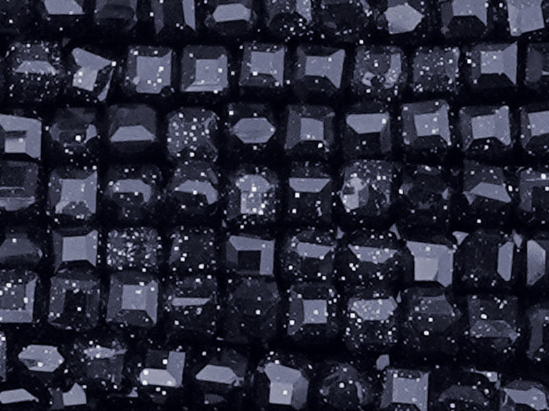 facettierte Blaufluss Würfelperlen 2mm zum Schmuckmachen - N