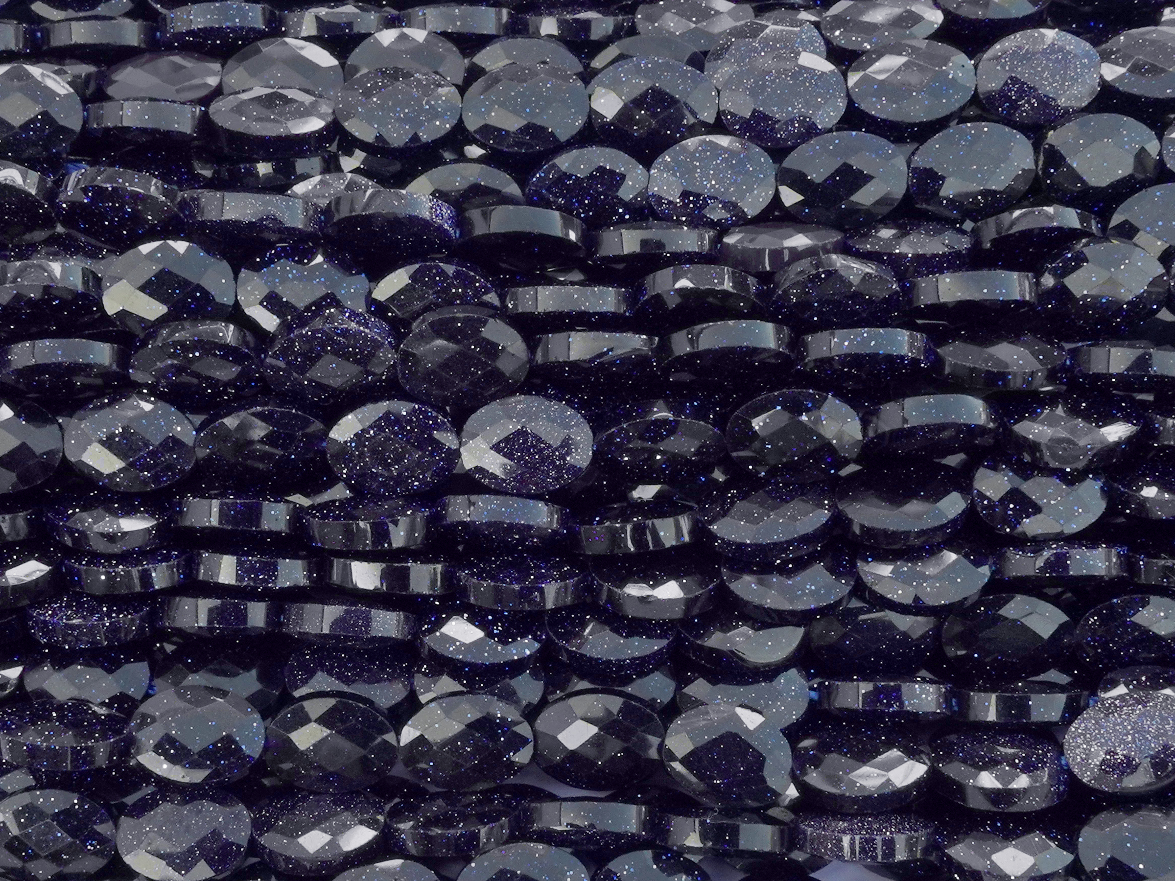 facettierte, geschliffene blaue Goldfluß Perlen 8x6mm