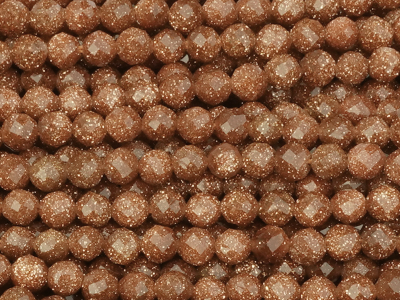facettierte Goldfluss Perlen 3mm zum Schmuckmachen - Nahaufn